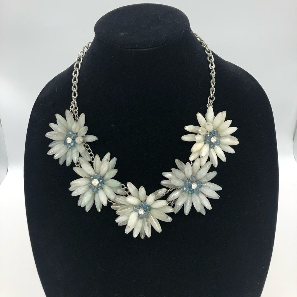 Statement Necklace w/ Crystals & Glass Beads
